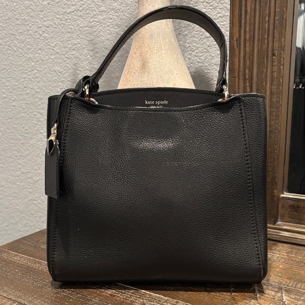 Kate Spade Black Textured Satchel Vintage